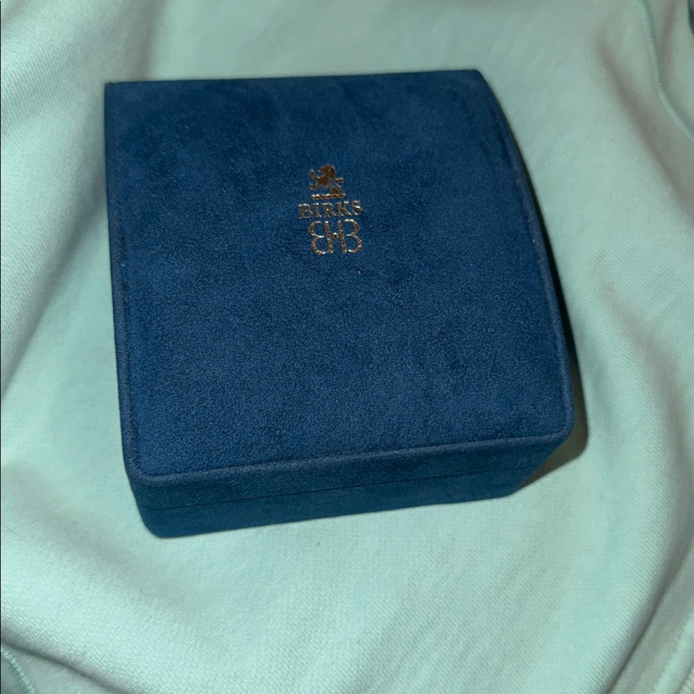 Birks Large Blue Velvet Jewelry Box